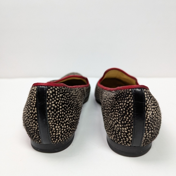 Cole Haan size 7 Calf Hair Speckled Loafers Slip On Red Trim Flats Old Money - Picture 7 of 12